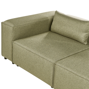 Divano a 4 posti in tessuto modulare verde chiaro lato sinistro stile moderno minimalista