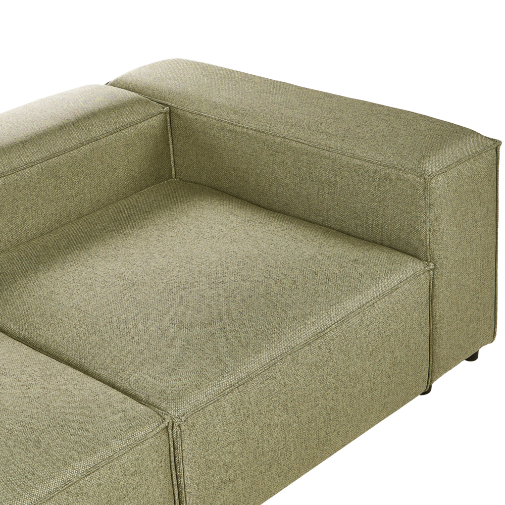 Divano a 4 posti in tessuto modulare verde chiaro lato destro stile minimale moderno