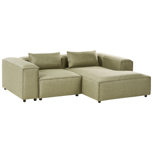 Divano modulare a 3 posti lato sinistro rivestimento in tessuto verde chiaro stile moderno