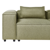 Divano modulare a 3 posti lato sinistro rivestimento in tessuto verde chiaro stile moderno