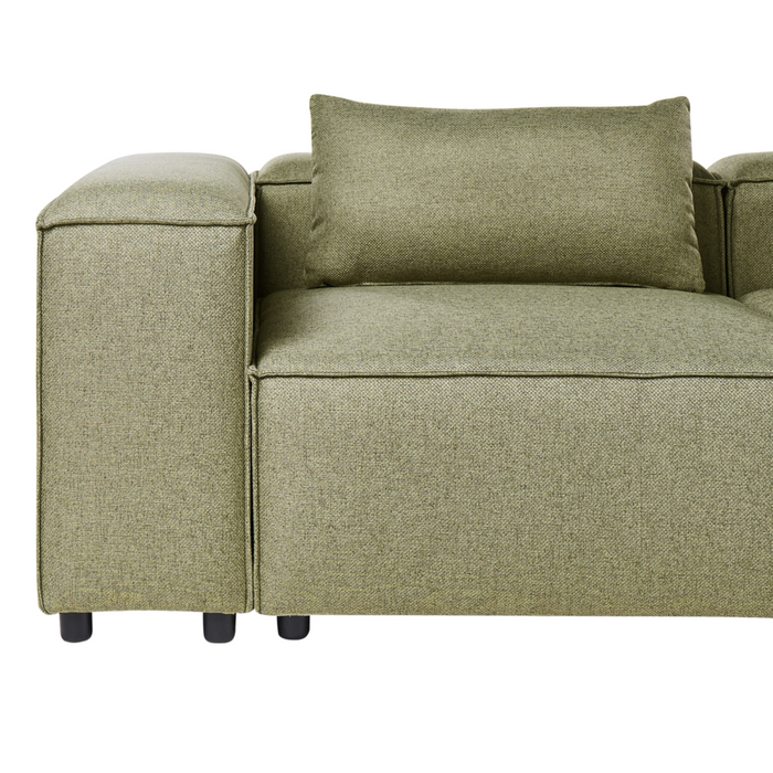 Divano modulare a 3 posti lato sinistro rivestimento in tessuto verde chiaro stile moderno