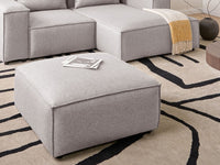Pouf rettangolare in tessuto grigio stile moderno