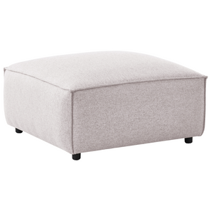 Pouf rettangolare in tessuto grigio stile moderno