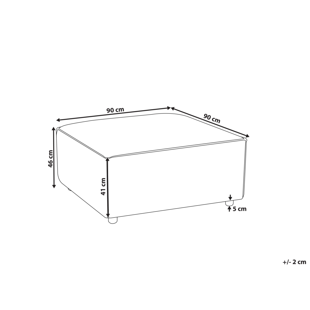 Pouf rettangolare in tessuto grigio stile moderno