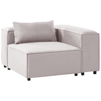 Divano angolare a 1 posto Modulo in tessuto marrone chiaro Brande stile moderno