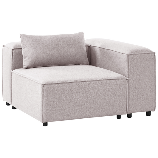 Divano angolare a 1 posto Modulo in tessuto marrone chiaro Brande stile moderno