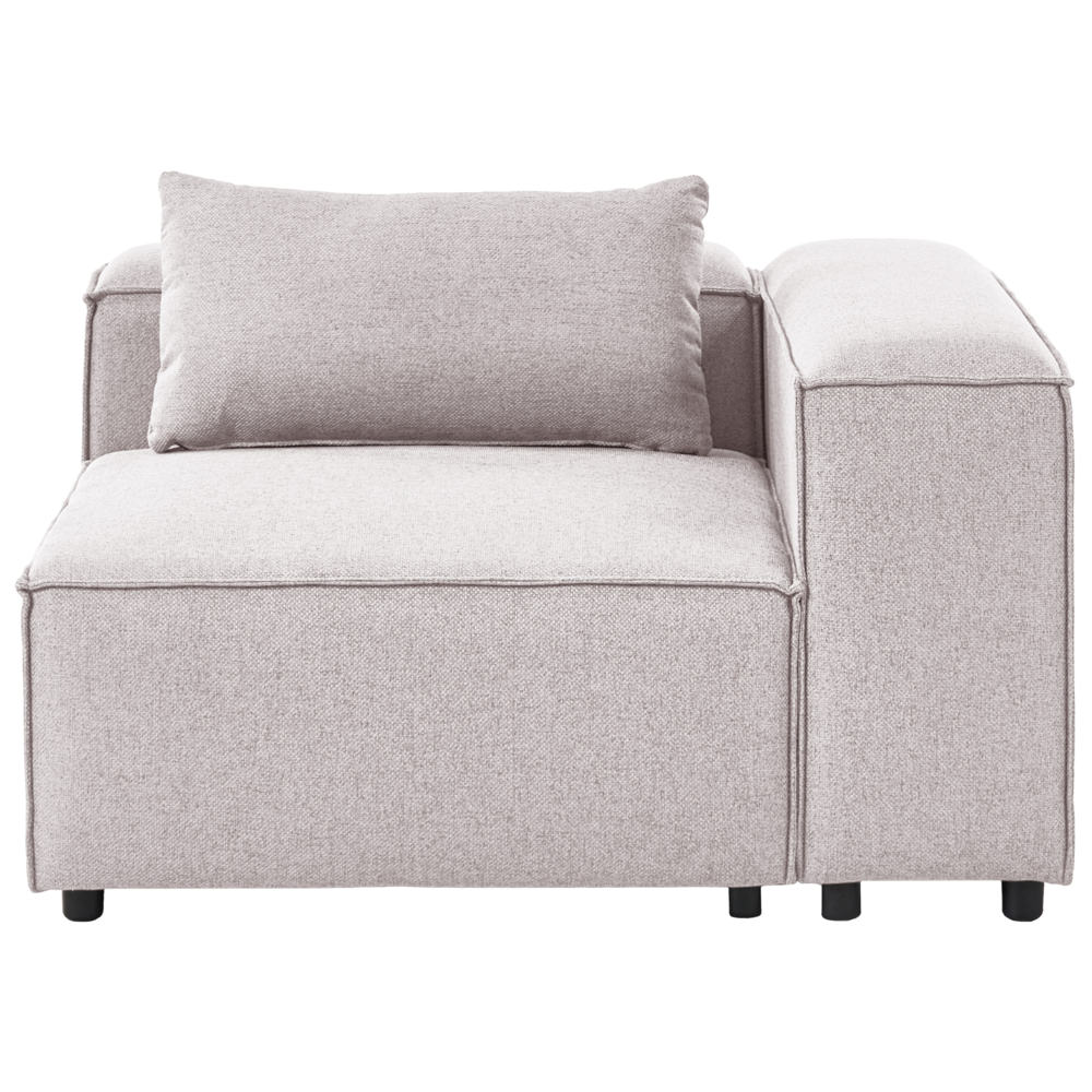 Divano angolare a 1 posto Modulo in tessuto marrone chiaro Brande stile moderno