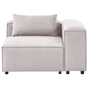 Divano angolare a 1 posto Modulo in tessuto marrone chiaro Brande stile moderno