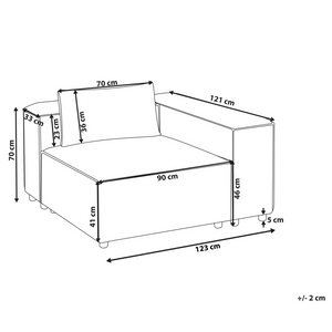 Divano angolare a 1 posto Modulo in tessuto marrone chiaro Brande stile moderno