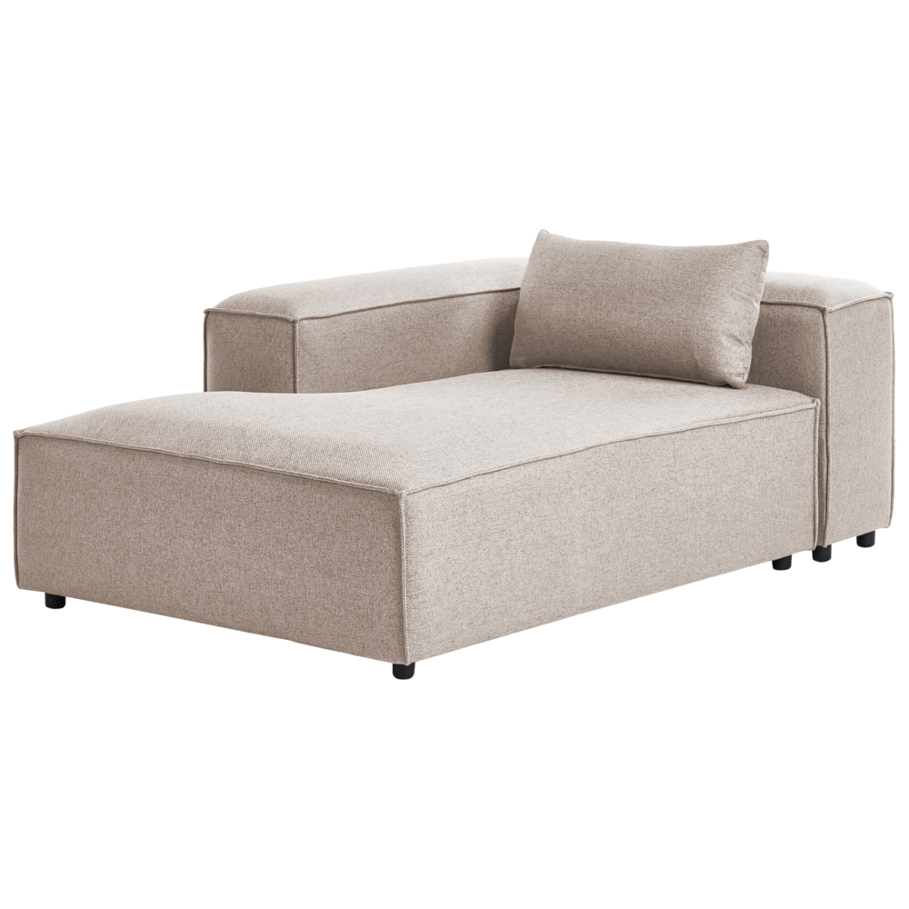 Chaise Lounge a destra Rivestimento in tessuto marrone chiaro stile moderno