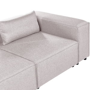 Divano a 4 posti in tessuto modulare marrone chiaro lato destro stile minimale moderno