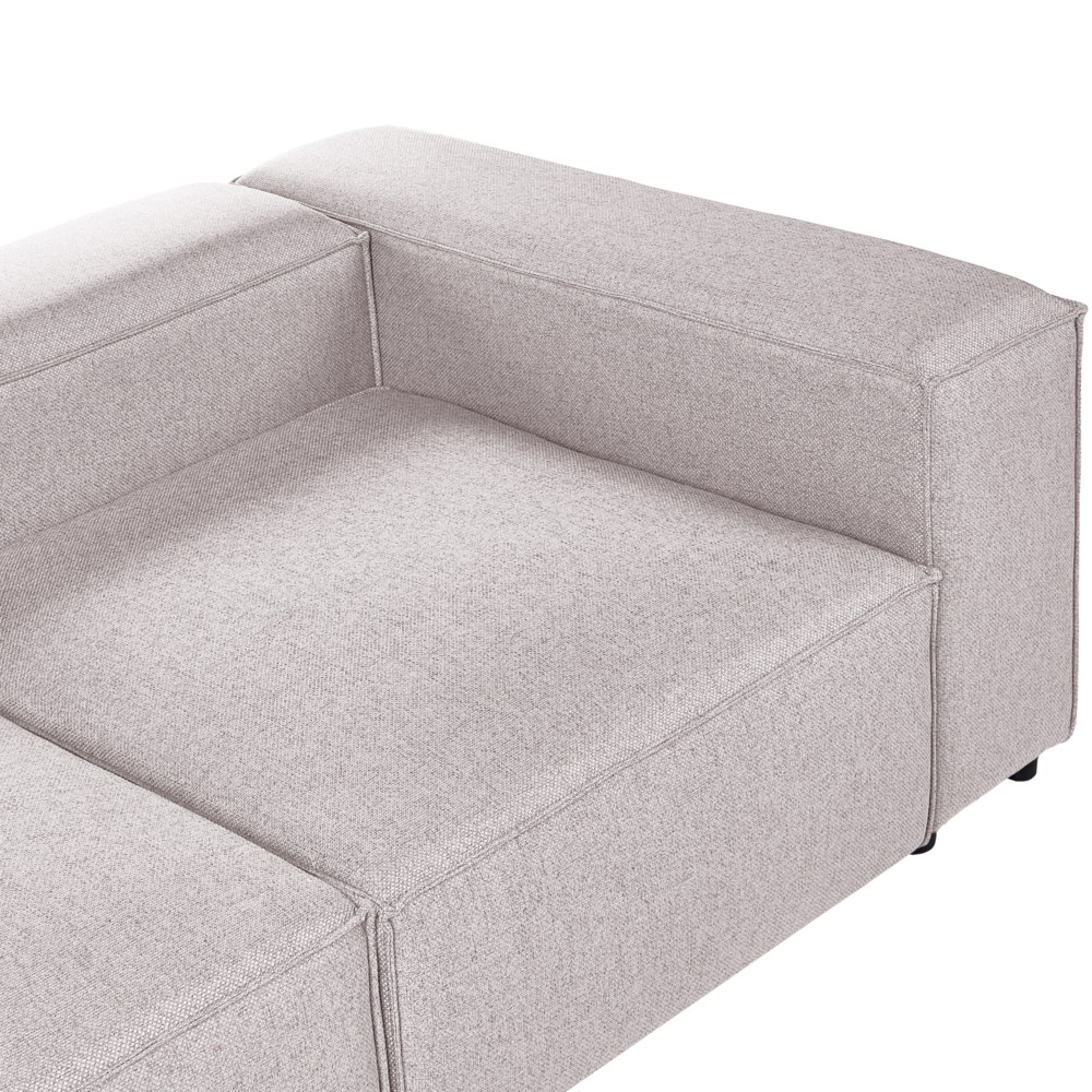 Divano a 4 posti in tessuto modulare marrone chiaro lato destro stile minimale moderno