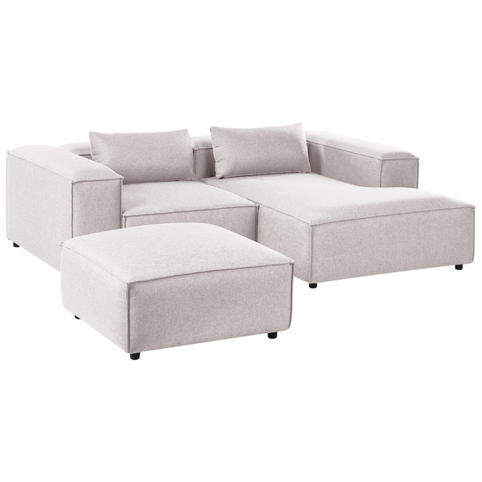 Divano modulare a 3 posti lato sinistro rivestimento in tessuto marrone chiaro stile moderno