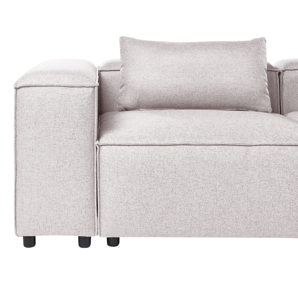 Divano modulare a 3 posti lato sinistro rivestimento in tessuto marrone chiaro stile moderno