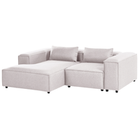 Divano modulare a 3 posti lato sinistro rivestimento in tessuto marrone chiaro stile moderno