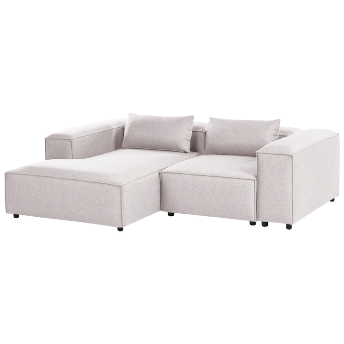 Divano modulare a 3 posti lato sinistro rivestimento in tessuto marrone chiaro stile moderno