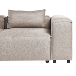 Divano modulare a 3 posti lato sinistro rivestimento in tessuto marrone chiaro stile moderno