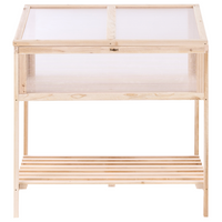 Serra da balcone Marrone chiaro Legno di abete Letto da giardino rialzato Pannello trasparente Giardino