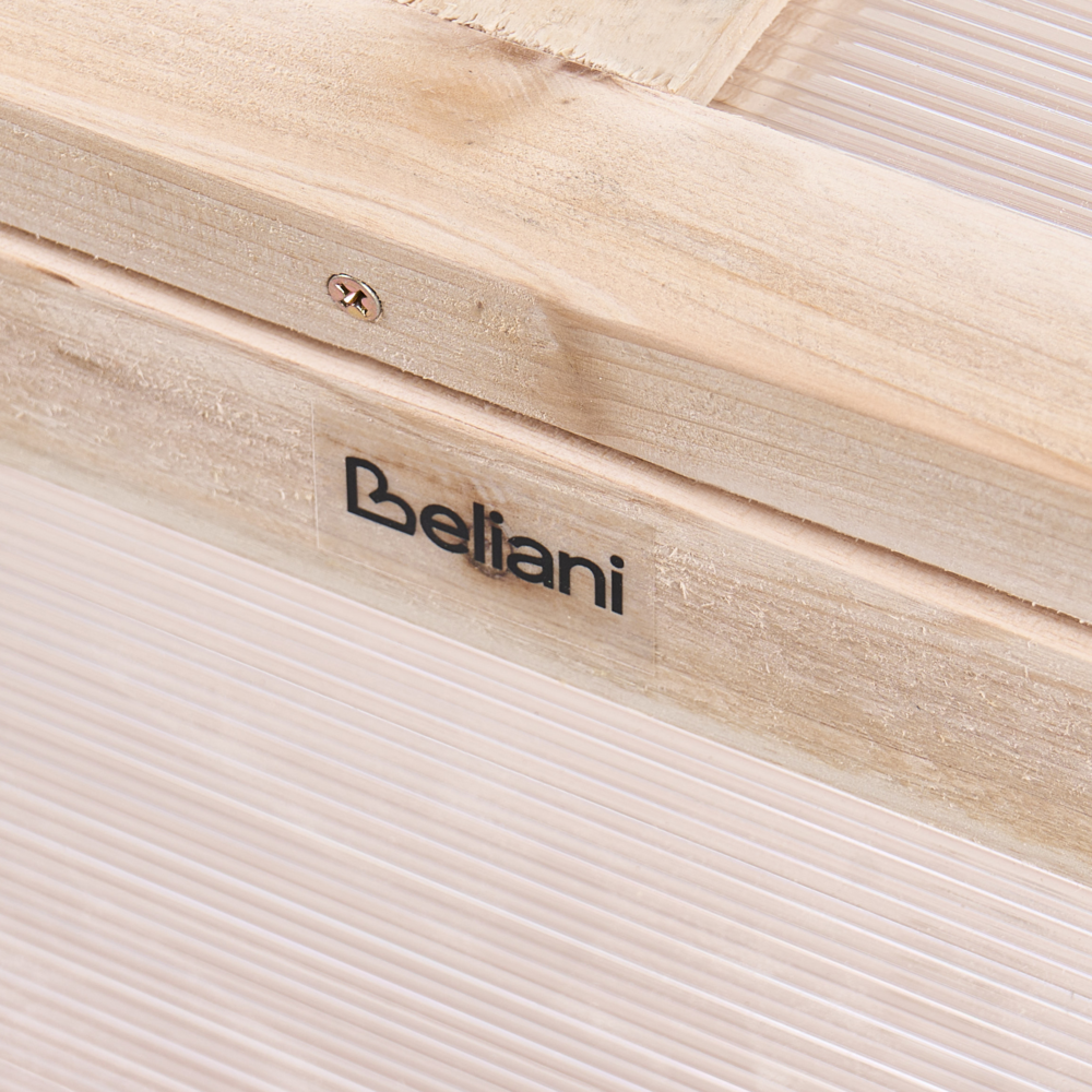 Serra da balcone Marrone chiaro Legno di abete Letto da giardino rialzato Pannello trasparente Giardino