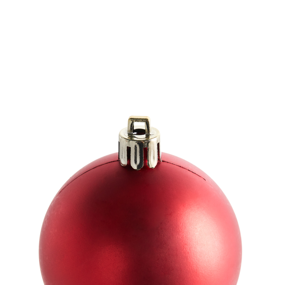 Set di 60 palline di Natale in plastica Decorazioni da appendere all'albero di Natale Stile tradizionale Glitter rosso