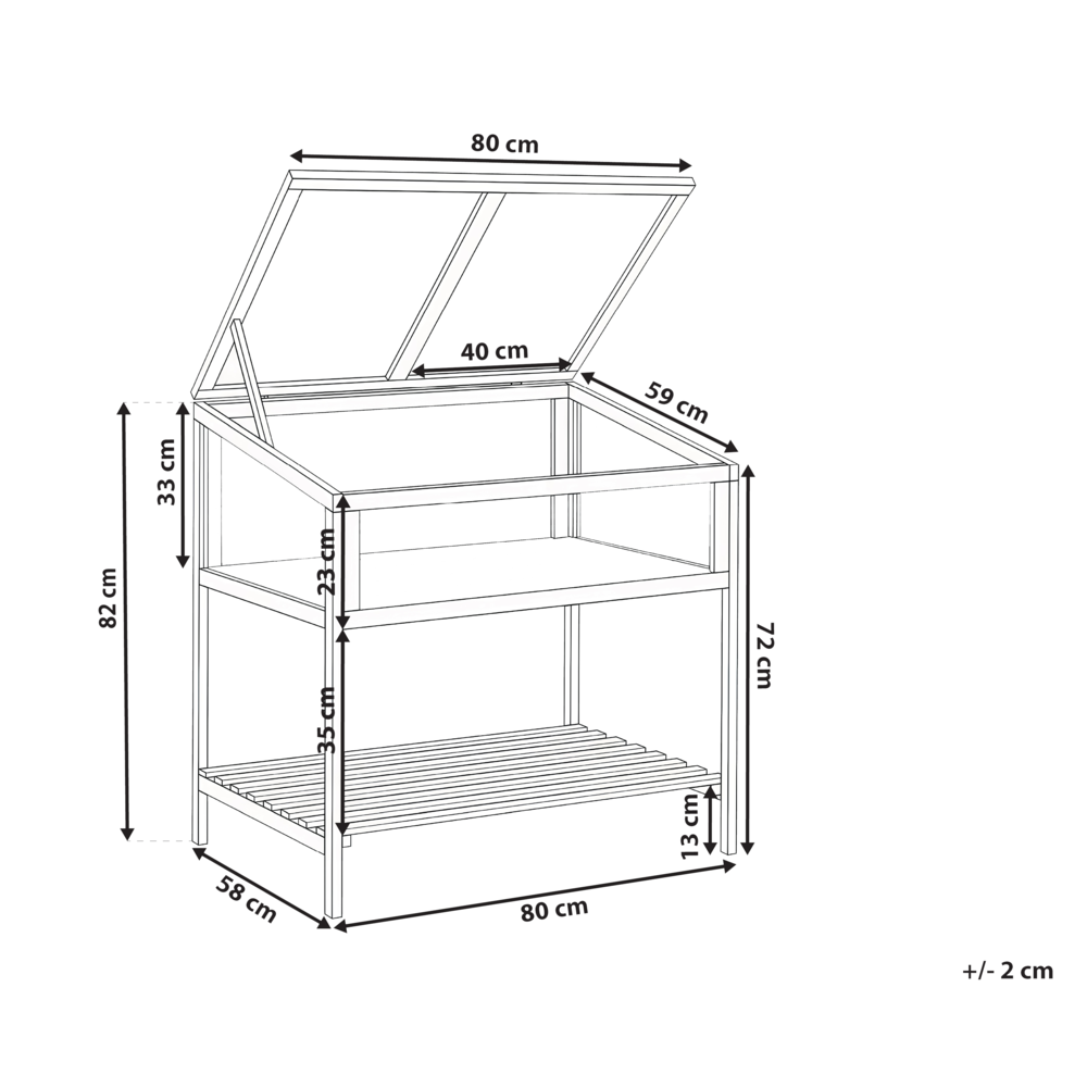 Serra da balcone Marrone chiaro Legno di abete Letto da giardino rialzato Pannello trasparente Giardino