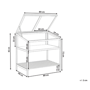 Serra da balcone Marrone chiaro Legno di abete Letto da giardino rialzato Pannello trasparente Giardino