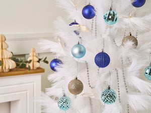 Set di 96 palline di Natale in plastica Decorazioni da appendere all'albero di Natale Stile classico tradizionale Blu