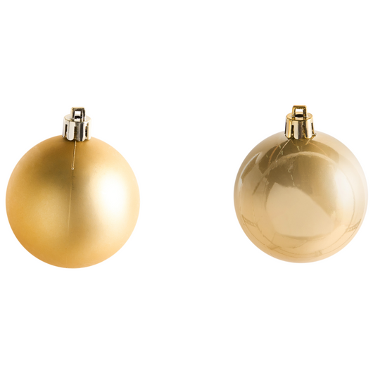 Set di 60 palline di Natale in plastica Decorazioni da appendere Ornamenti natalizi Albero di Natale Stile moderno e glamour Oro