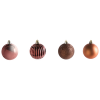 Set di 60 palline di Natale in plastica Decorazioni natalizie da appendere Albero di Natale Stile moderno Marrone