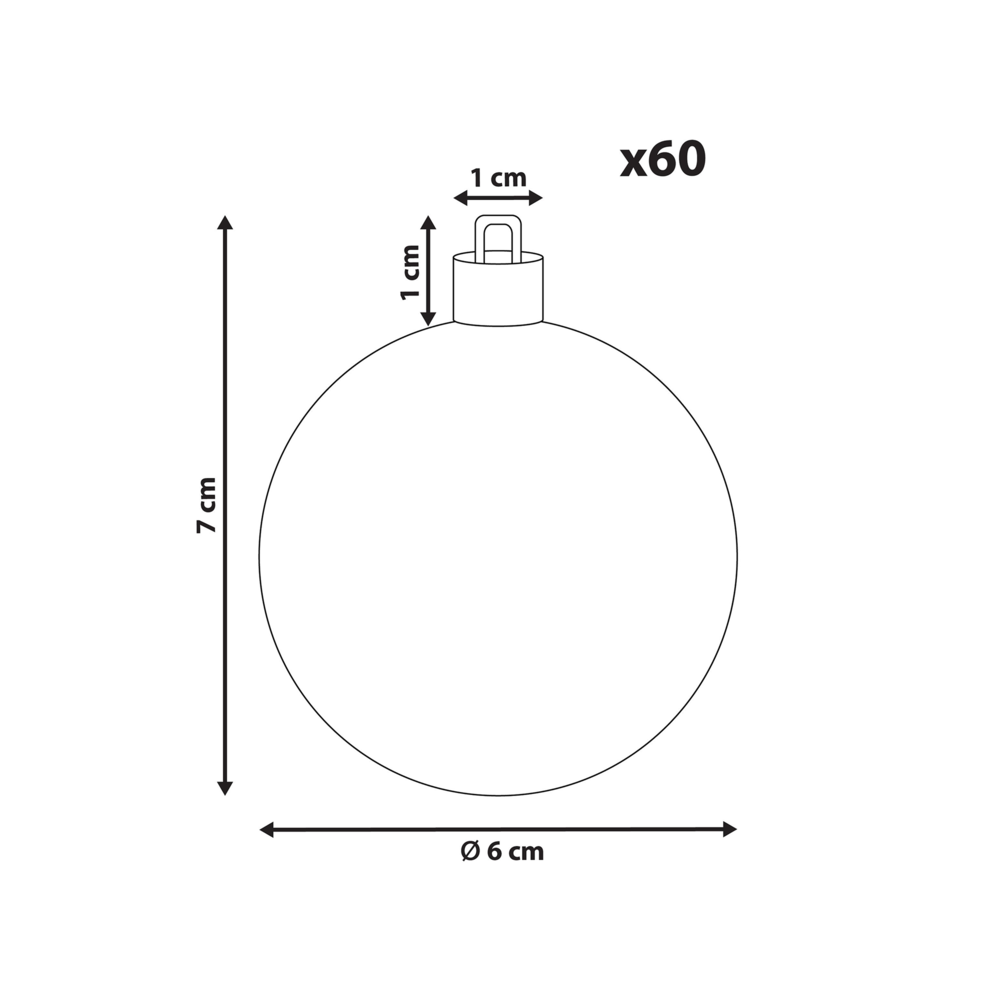 Set di 60 palline di Natale in plastica Decorazioni natalizie da appendere Albero di Natale Stile moderno Marrone