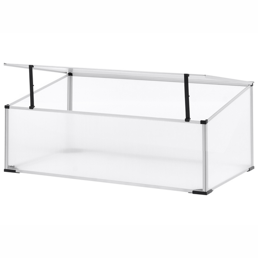 Grande serra da giardino in policarbonato con struttura in alluminio Porte scorrevoli walk-in Protezione UV Argento