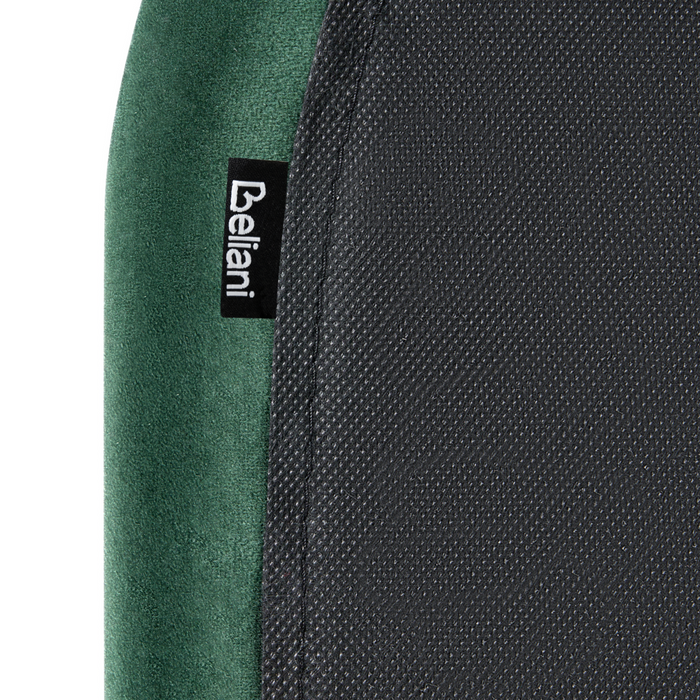 Letto verde scuro velluto tappezzeria doppia dimensione gambe dorate testiera con rete a doghe 120 x 200 cm design minimalista