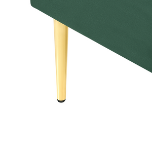 Letto verde scuro velluto tappezzeria doppia dimensione gambe dorate testiera con rete a doghe 120 x 200 cm design minimalista
