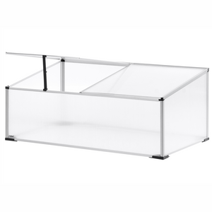 Grande serra da giardino in policarbonato con struttura in alluminio Porte scorrevoli walk-in Protezione UV Argento