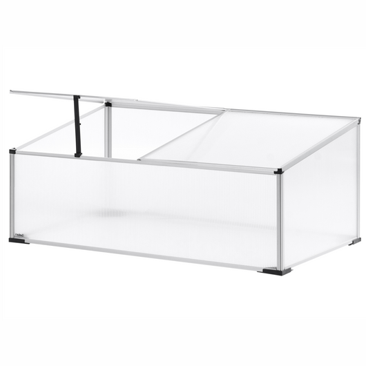 Grande serra da giardino in policarbonato con struttura in alluminio Porte scorrevoli walk-in Protezione UV Argento