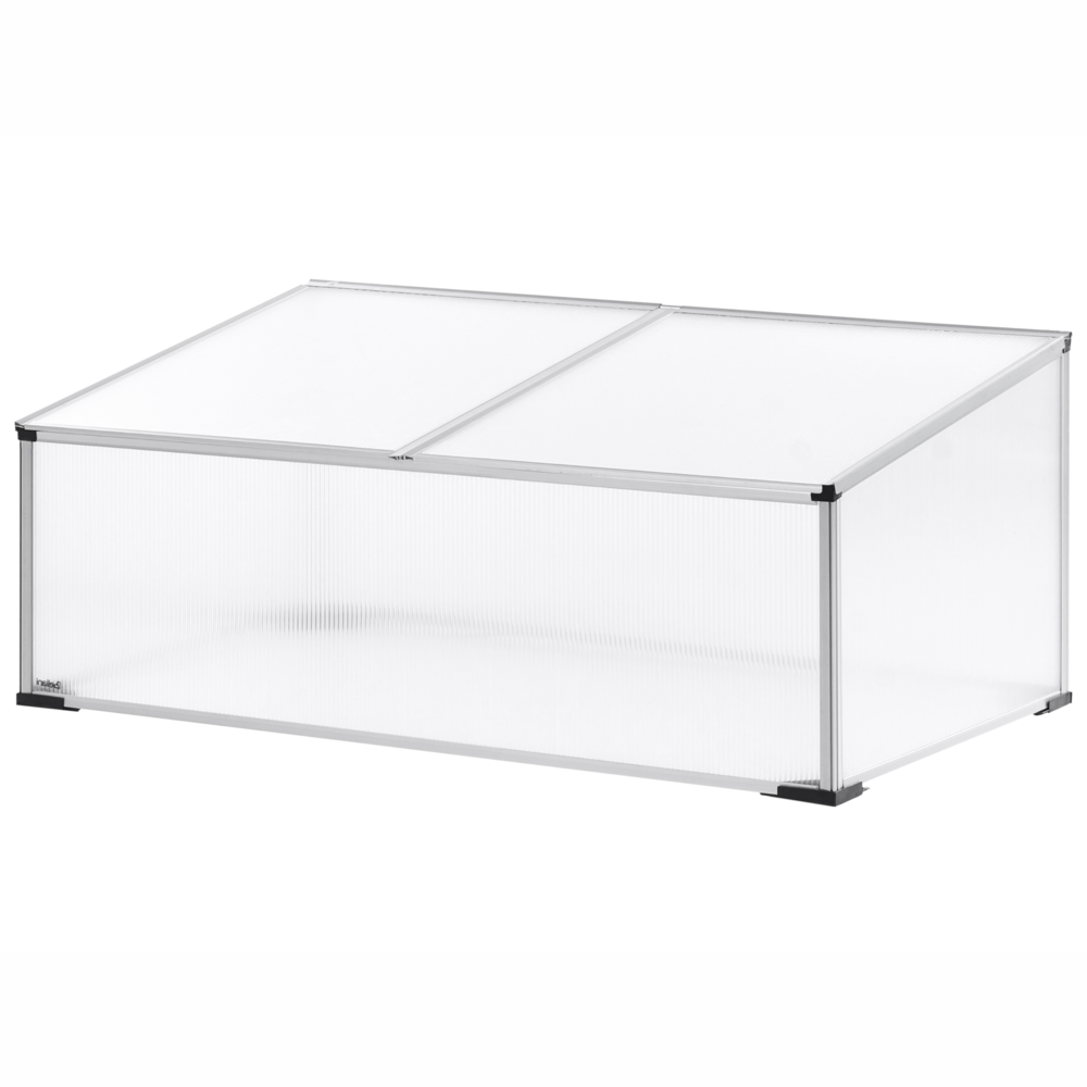 Grande serra da giardino in policarbonato con struttura in alluminio Porte scorrevoli walk-in Protezione UV Argento