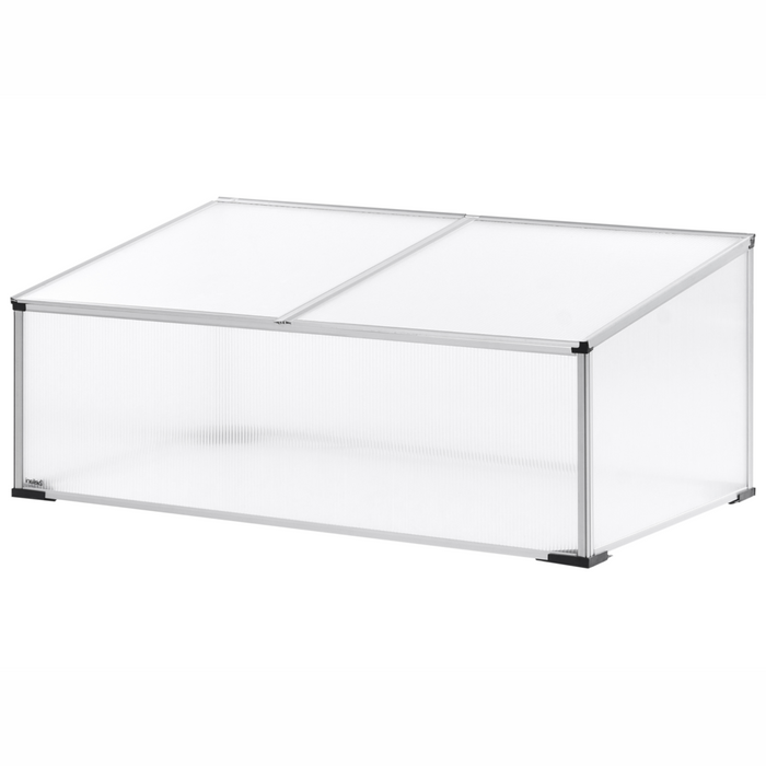 Grande serra da giardino in policarbonato con struttura in alluminio Porte scorrevoli walk-in Protezione UV Argento