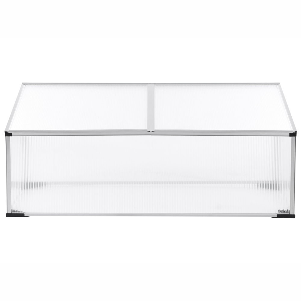 Grande serra da giardino in policarbonato con struttura in alluminio Porte scorrevoli walk-in Protezione UV Argento