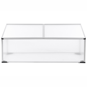 Grande serra da giardino in policarbonato con struttura in alluminio Porte scorrevoli walk-in Protezione UV Argento