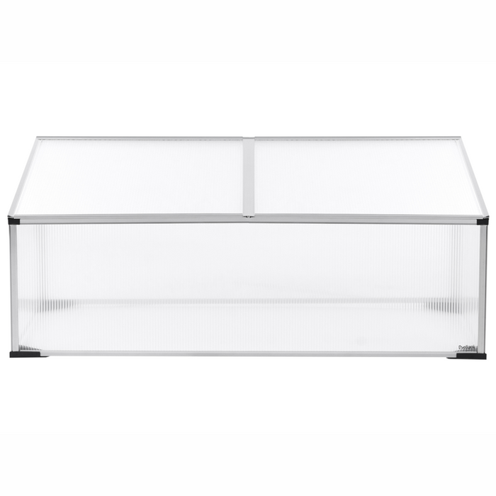 Grande serra da giardino in policarbonato con struttura in alluminio Porte scorrevoli walk-in Protezione UV Argento