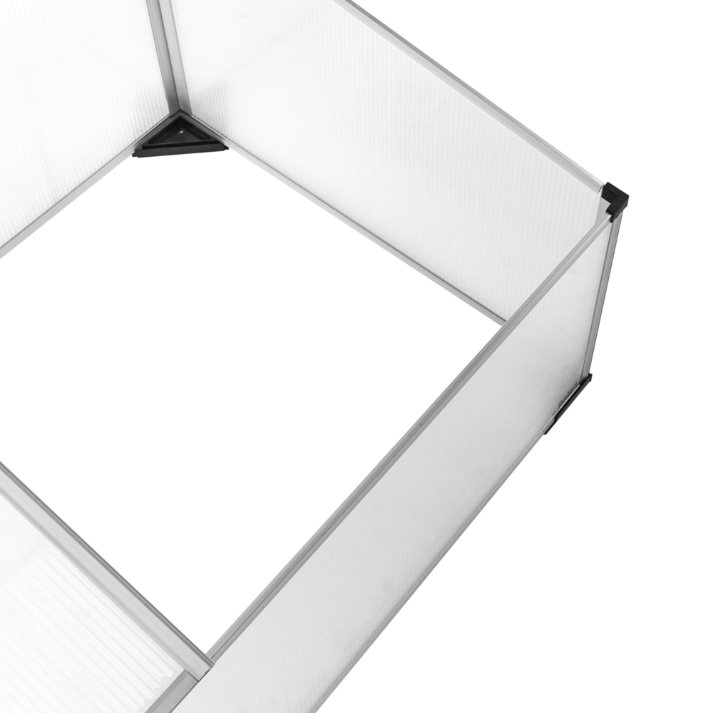 Grande serra da giardino in policarbonato con struttura in alluminio Porte scorrevoli walk-in Protezione UV Argento