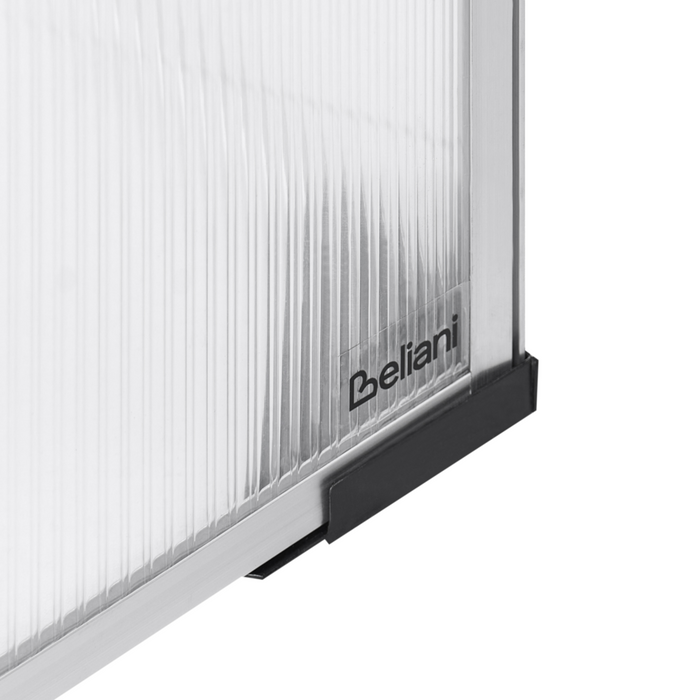 Grande serra da giardino in policarbonato con struttura in alluminio Porte scorrevoli walk-in Protezione UV Argento