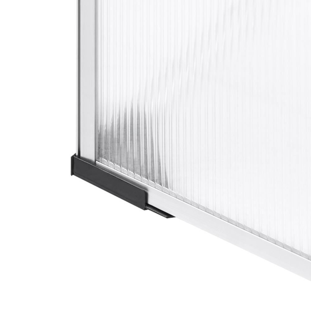 Grande serra da giardino in policarbonato con struttura in alluminio Porte scorrevoli walk-in Protezione UV Argento