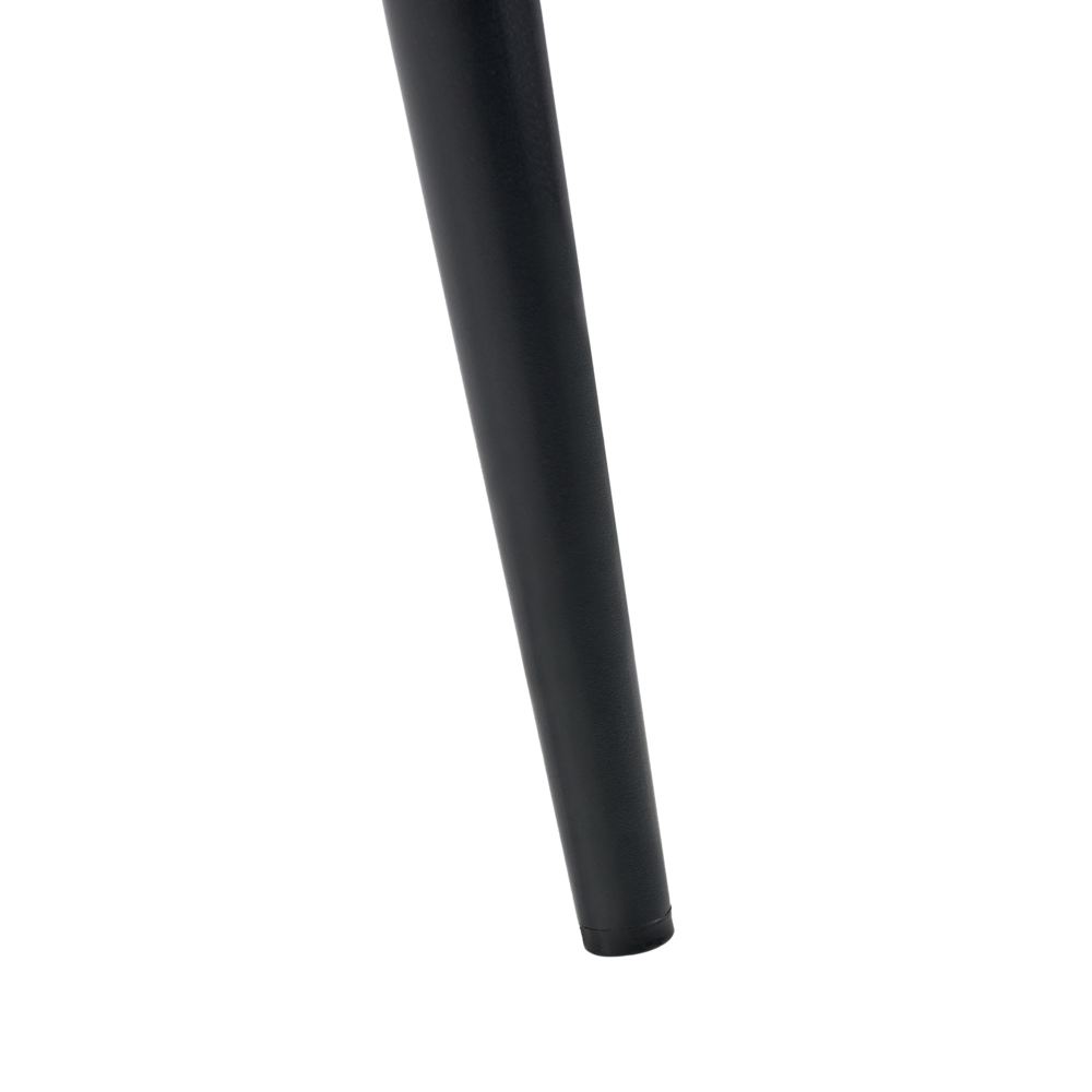 Set di 4 sedie da pranzo Beige Chiaro Poliestere Tappezzato Ferro Gambe Nere Sala da pranzo senza braccioli