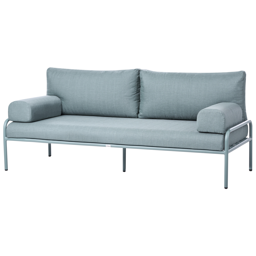 Divano da giardino tessuto impermeabile verde  con struttura in alluminio per interni ed esterni