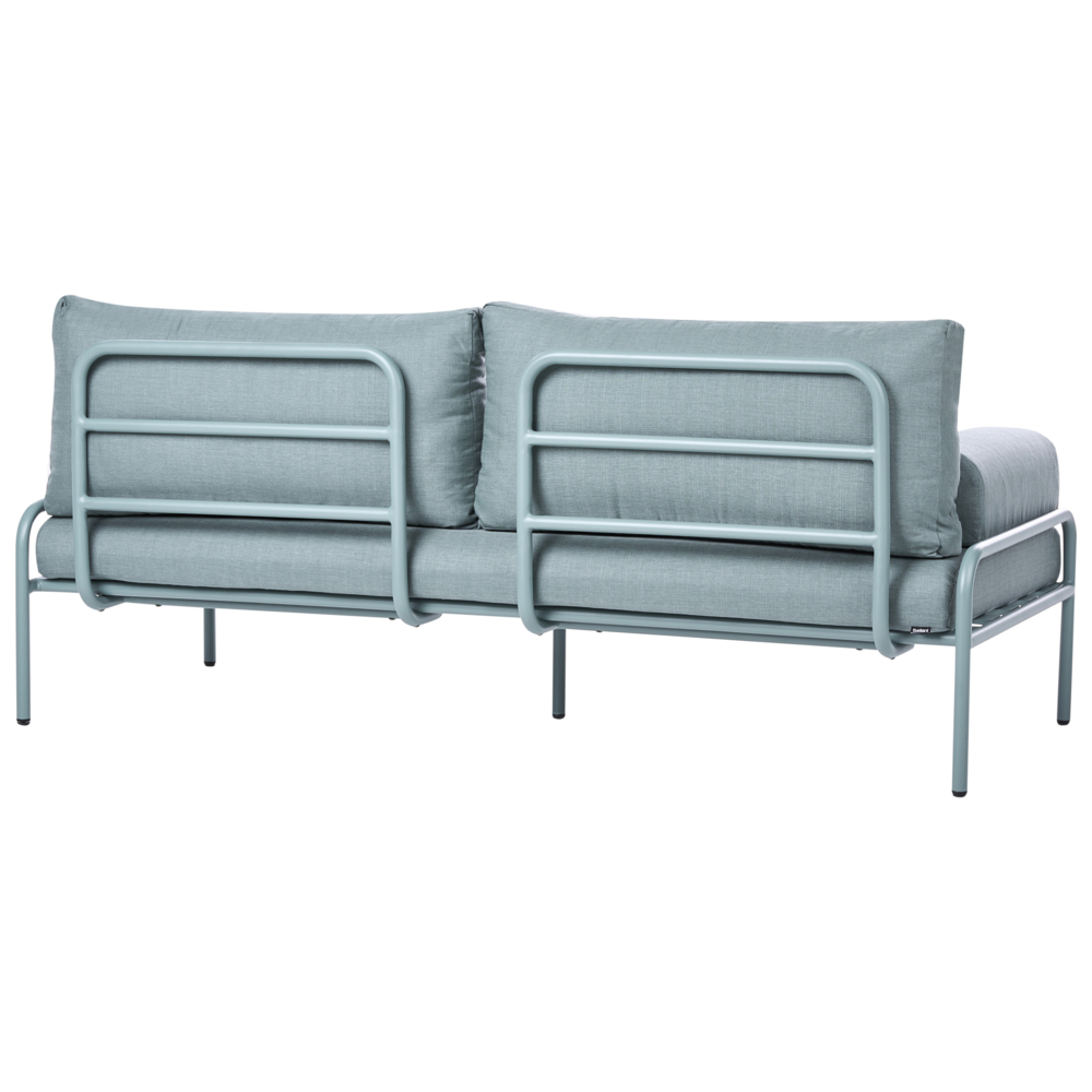 Divano da giardino tessuto impermeabile verde  con struttura in alluminio per interni ed esterni