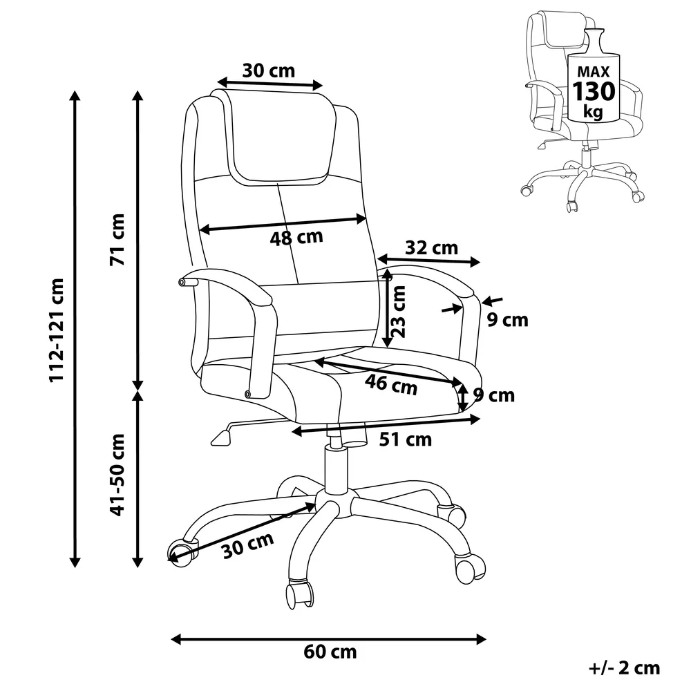 Sedia da Ufficio Girevole Regolabile in Ecopelle di colore Beige Ufficio Inclinabile