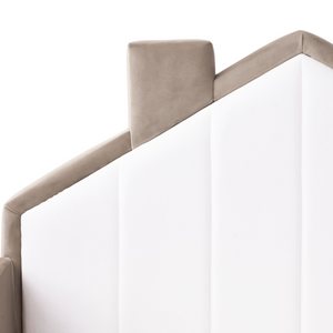 Letto singolo in velluto tortora con base a doghe 90 x 200 cm Camera Moderna Tradizionale