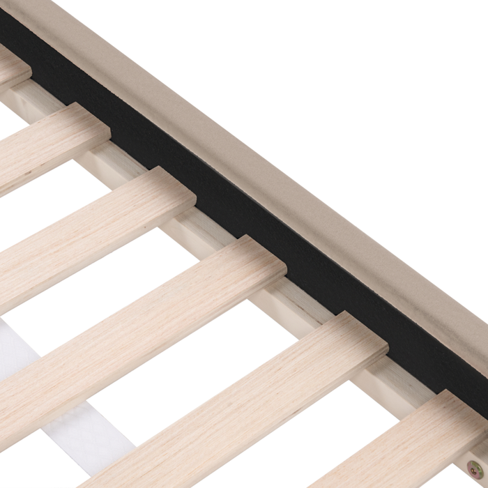 Letto singolo in velluto tortora con base a doghe 90 x 200 cm Camera Moderna Tradizionale