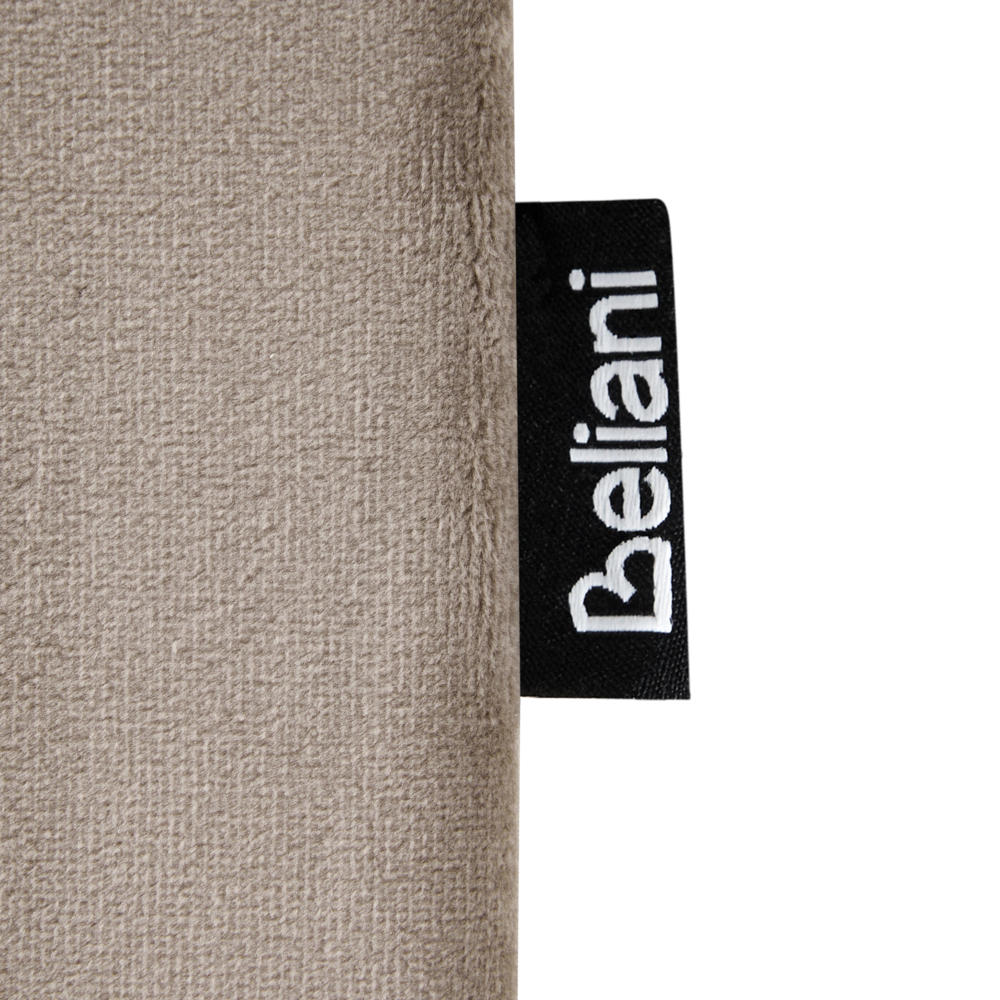 Letto singolo in velluto tortora con base a doghe 90 x 200 cm Camera Moderna Tradizionale